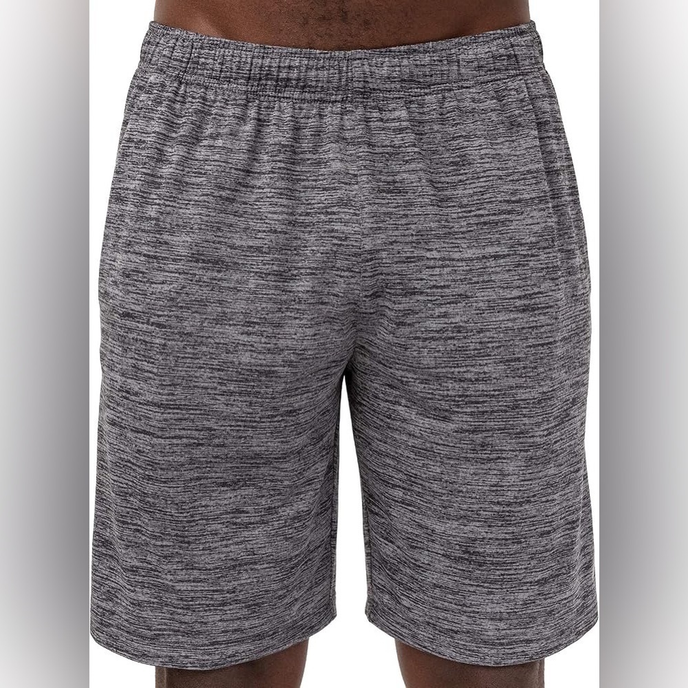 NBA Basketball Shorts Mens Small Gray Black Pockets Elastic Waist No Drawstring